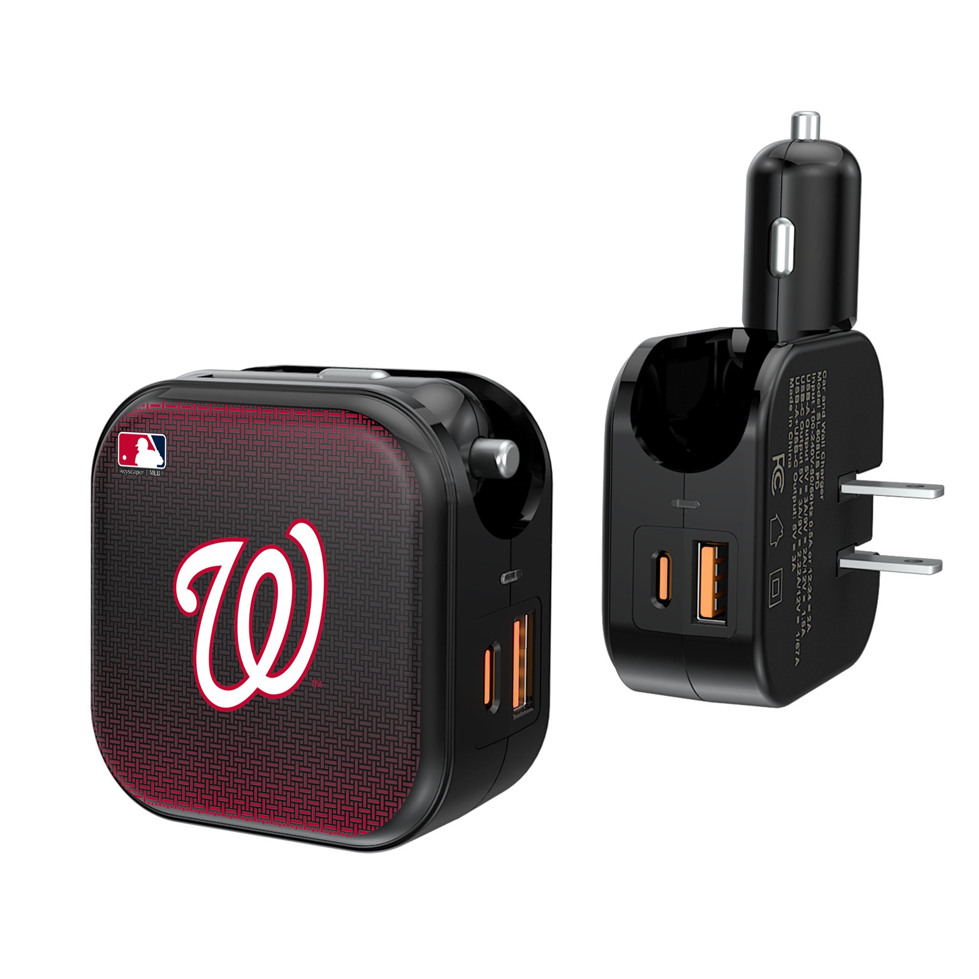 Keyscaper Washington Nationals 2-in-1 USB A/C Charger