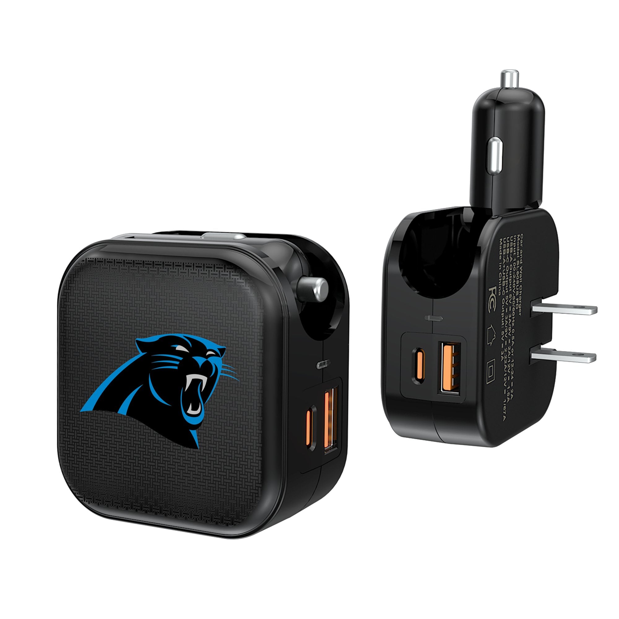 Keyscaper Carolina Panthers 2-in-1 USB A/C Charger Keyscaper Carolina Panthers 2-in-1 USB A/C Charger