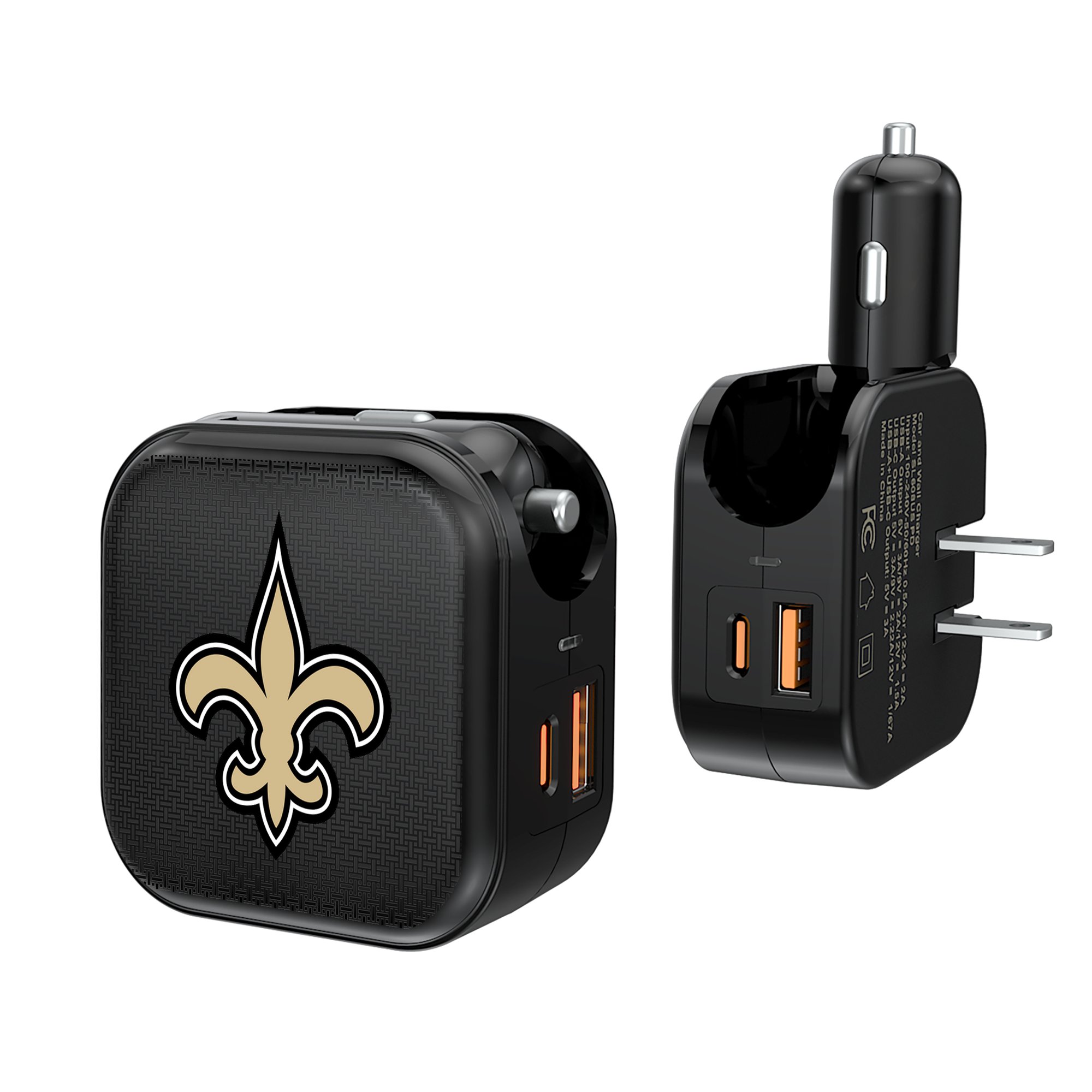 Keyscaper New Orleans Saints 2-in-1 USB A/C Charger