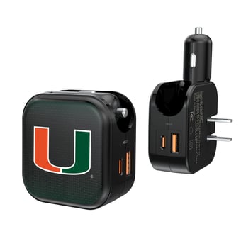 Keyscaper Miami Hurricanes 2-in-1 USB A/C Charger