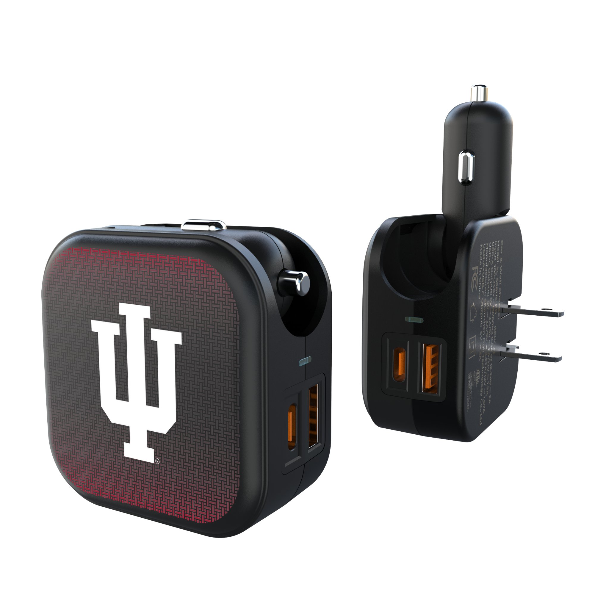Keyscaper Indiana Hoosiers 2-in-1 USB A/C Charger