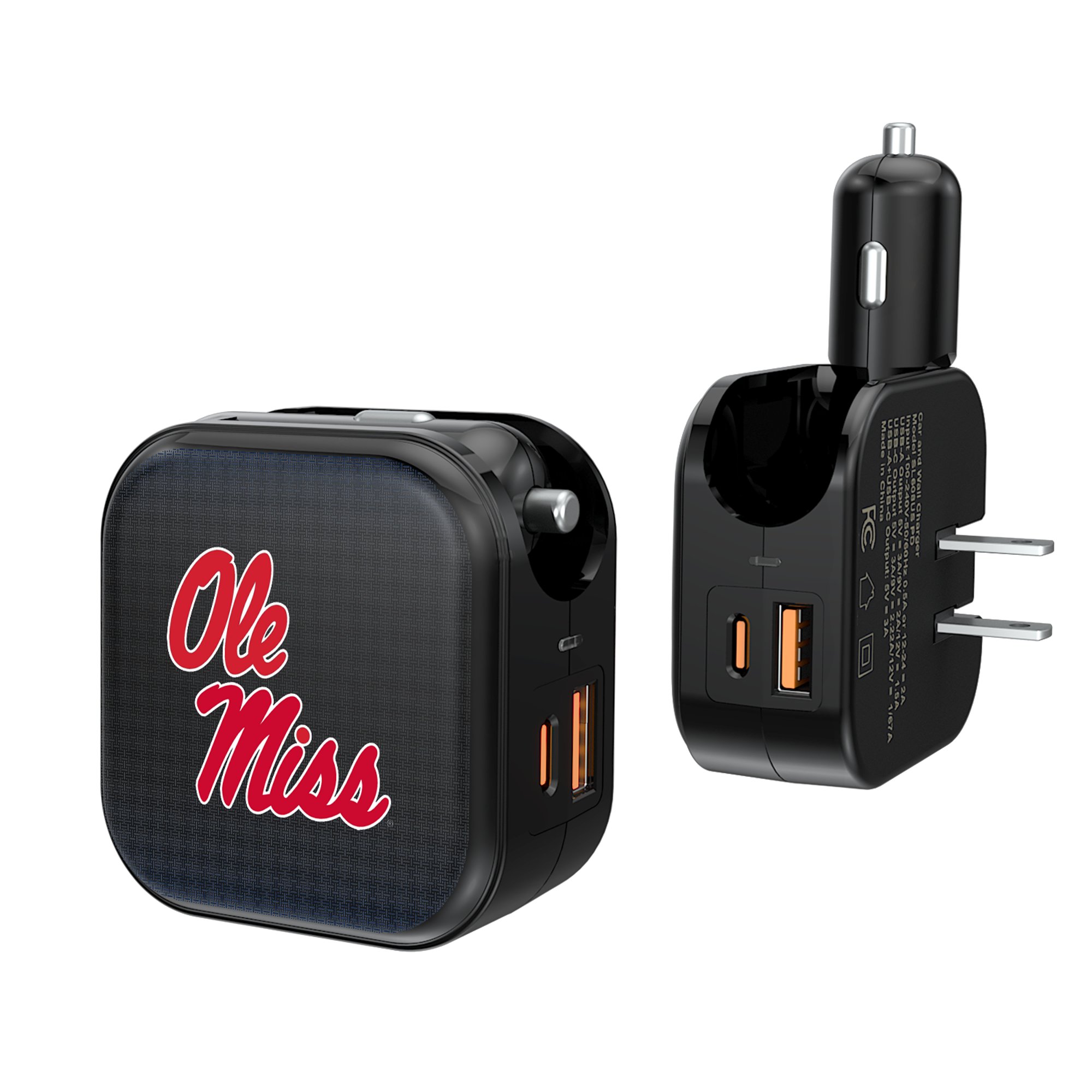 Keyscaper Ole Miss Rebels 2-in-1 USB A/C Charger