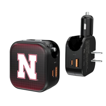 Keyscaper Nebraska Huskers 2-in-1 USB A/C Charger