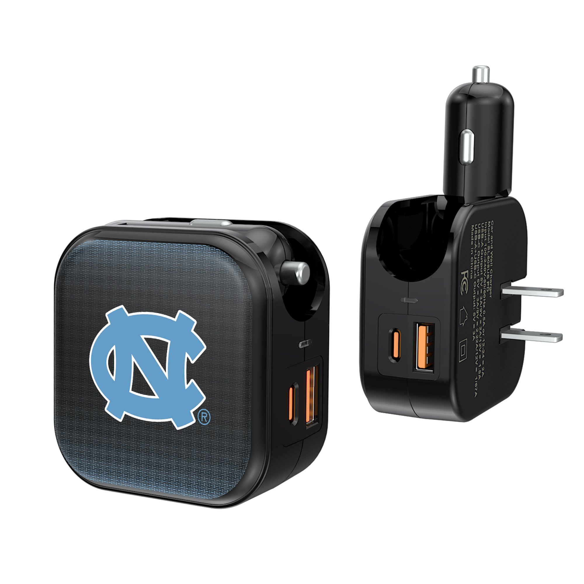 Keyscaper North Carolina Tar Heels 2-in-1 USB A/C Charger