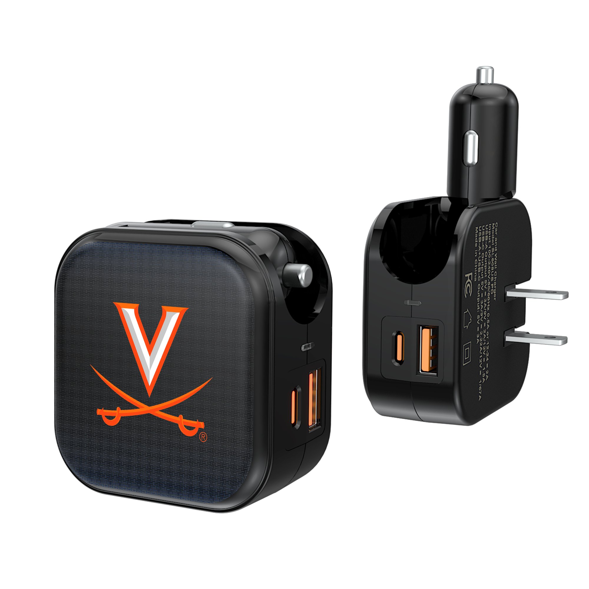 Keyscaper Virginia Cavaliers 2-in-1 USB A/C Charger