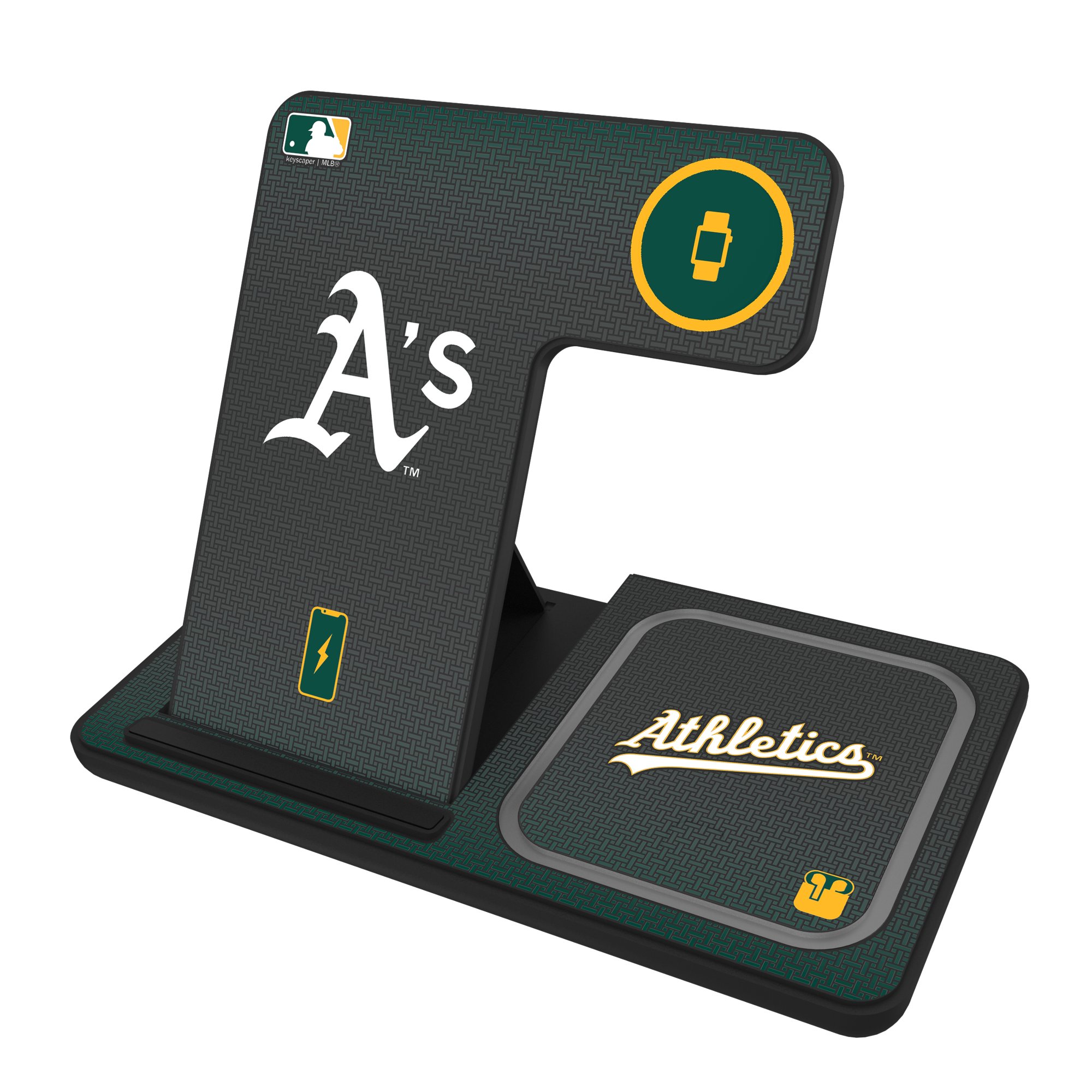 Keyscaper Athletics Linen Print 3-in-1 Charging Station