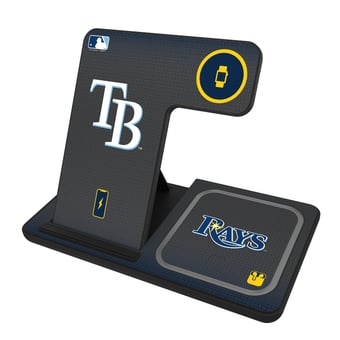 Keyscaper Tampa Bay Rays Linen Print 3-in-1 Charging Station