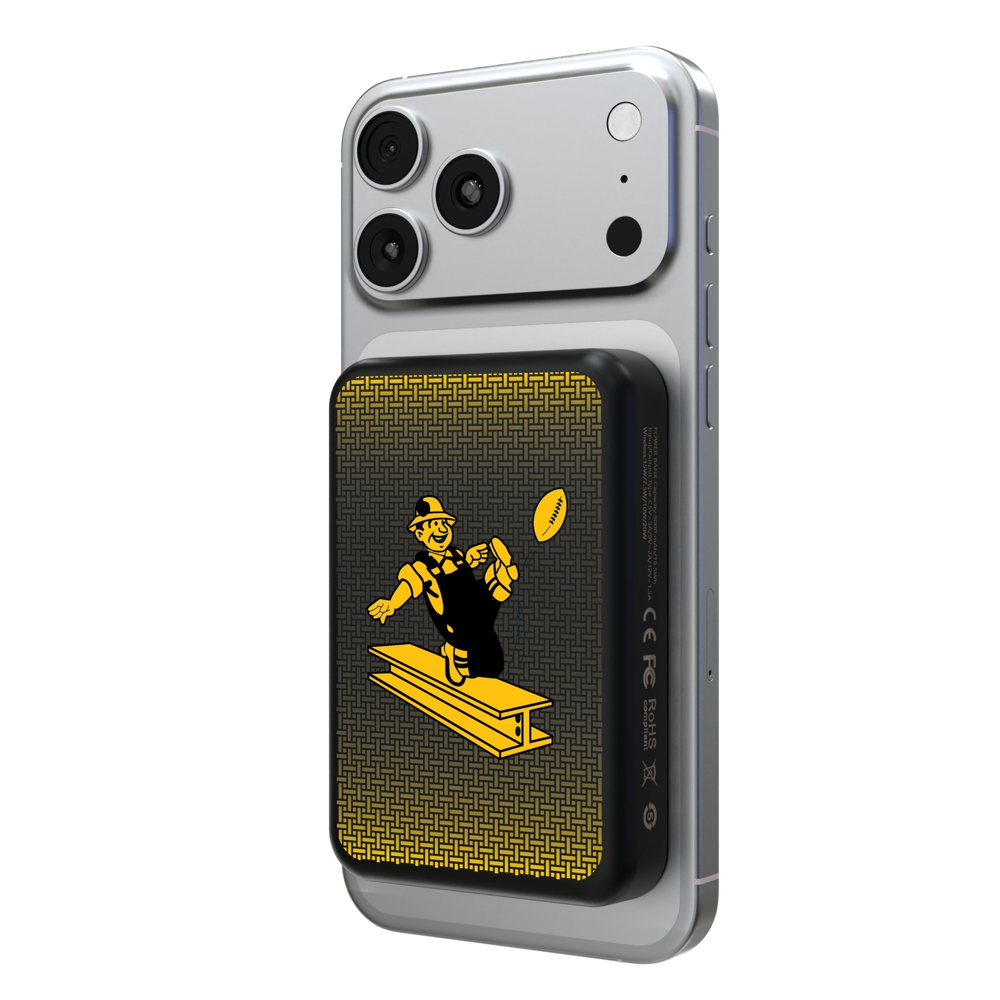 Keyscaper Pittsburgh Steelers Wireless Magnetic Power Bank Keyscaper Pittsburgh Steelers Wireless Magnetic Power Bank