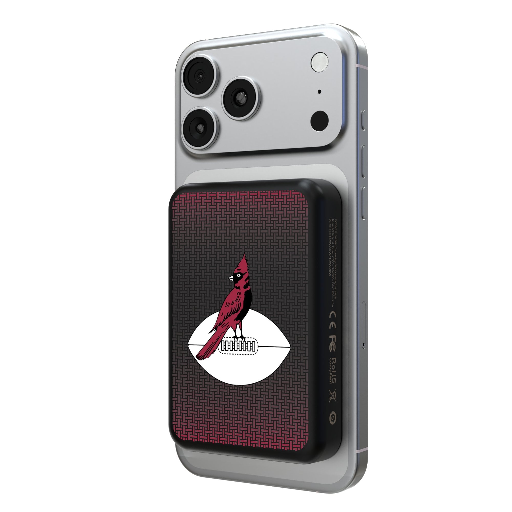 Keyscaper Chicago Cardinals Wireless Magnetic Power Bank