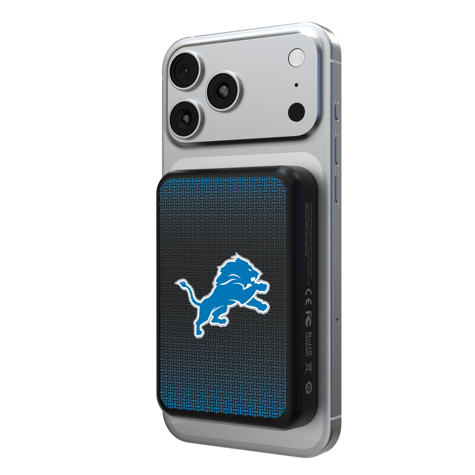 Keyscaper Detroit Lions Wireless Magnetic Power Bank