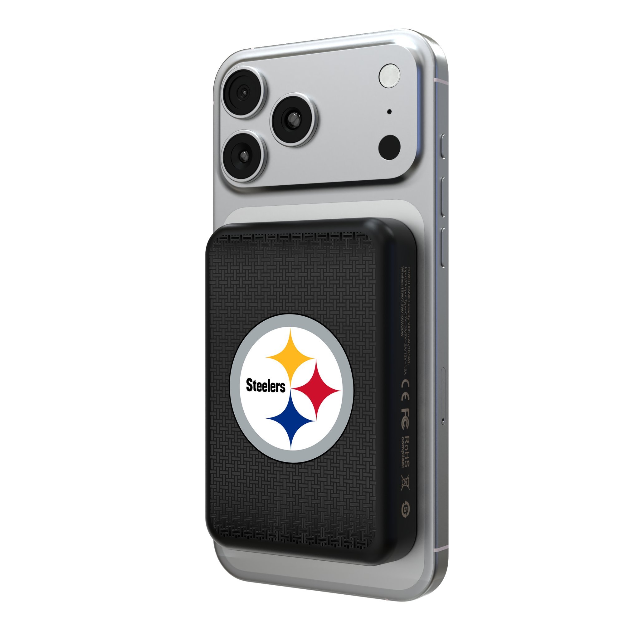 Keyscaper Pittsburgh Steelers Wireless Magnetic Power Bank Keyscaper Pittsburgh Steelers Wireless Magnetic Power Bank