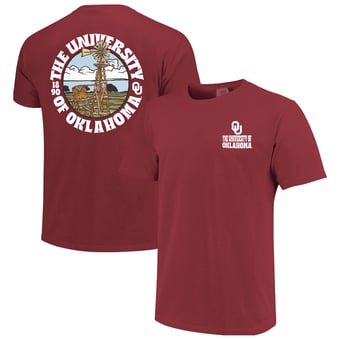 Men's  Crimson Oklahoma Sooners Comfort Colors Thick Lined Landscape T-Shirt