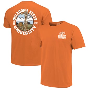 Men's  Orange Oklahoma State Cowboys Comfort Colors Thick Lined Landscape T-Shirt