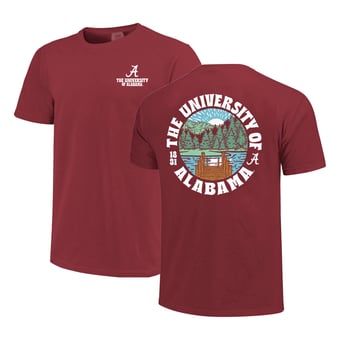 Men's  Crimson Alabama Crimson Tide Comfort Colors Thick Lined Landscape T-Shirt
