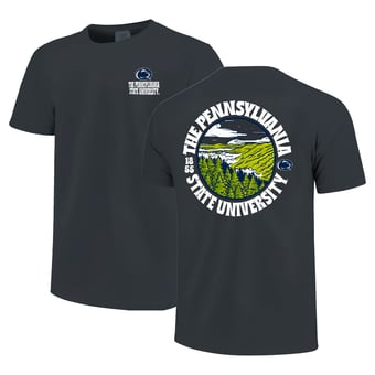 Men's  Navy Penn State Nittany Lions Comfort Colors Thick Lined Landscape T-Shirt