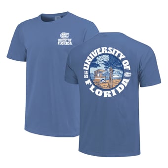 Men's  Royal Florida Gators Comfort Colors Thick Lined Landscape T-Shirt