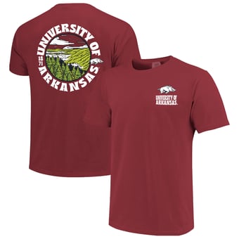 Men's  Cardinal Arkansas Razorbacks Comfort Colors Thick Lined Landscape T-Shirt
