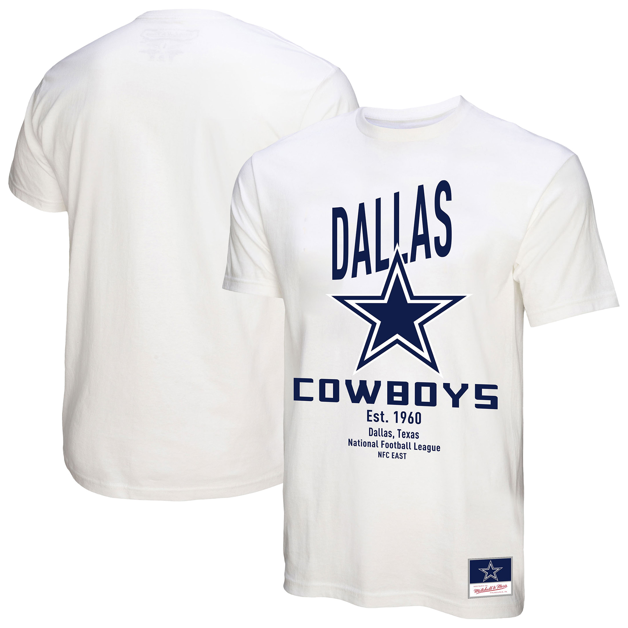 Mitchell & Ness Women's White Dallas Cowboys Logo Rise Boyfriend T-Shirt - White
