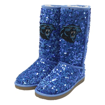 Women's FABGATING by Cuce  Blue Carolina Panthers Tall Sequin Boots