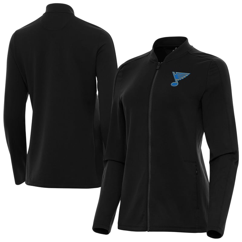 Women's Antigua Black St. Louis Blues Continual Full-Zip Jacket