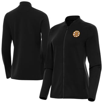Women's Antigua Black Boston Bruins Continual Full-Zip Jacket