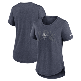 Women's Nike  Heather Navy Dallas Cowboys Primetime Backfield Tri-Blend T-Shirt