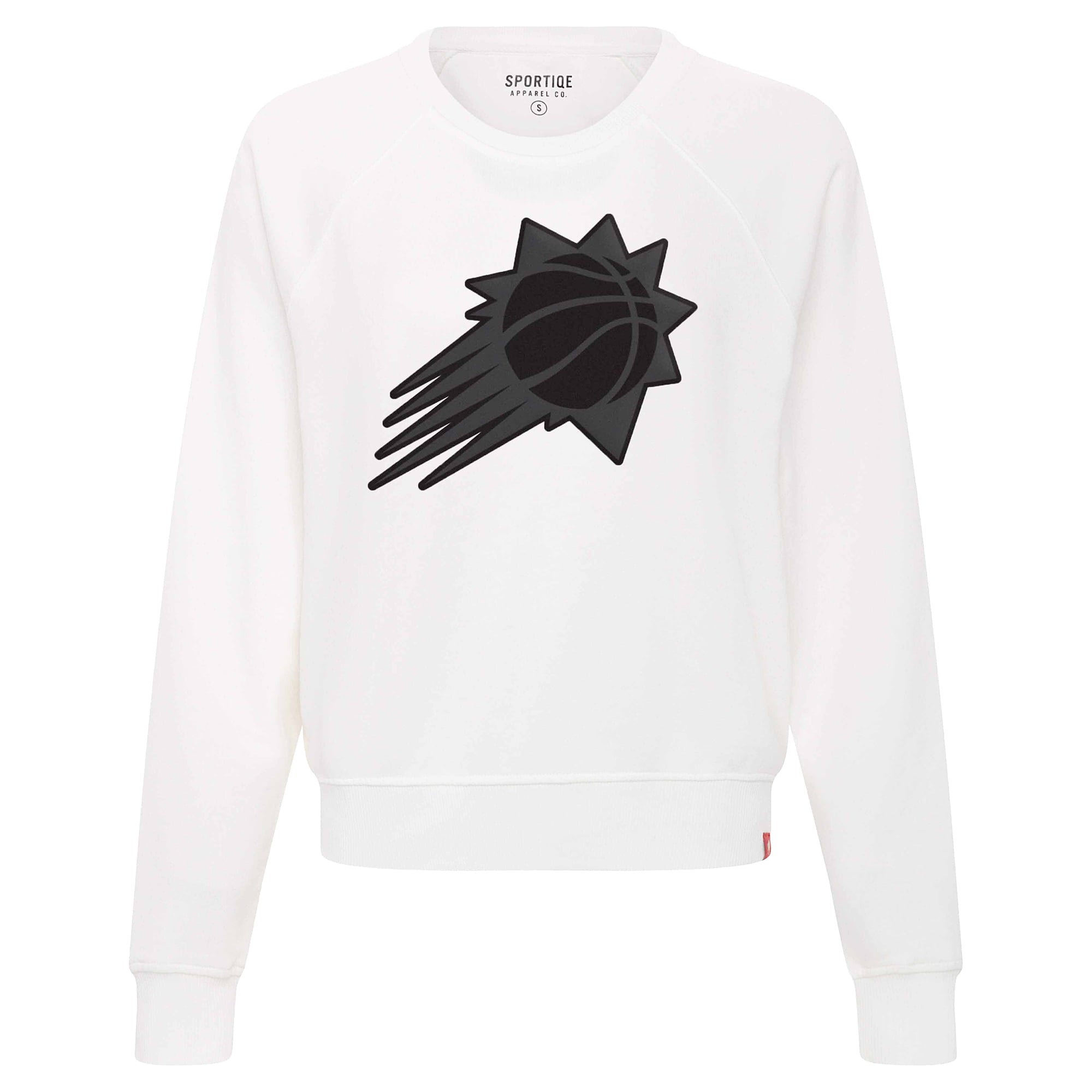 Women's Sportiqe White Phoenix Suns Genuine Issue Collection Ashlyn Raglan Sweatshirt