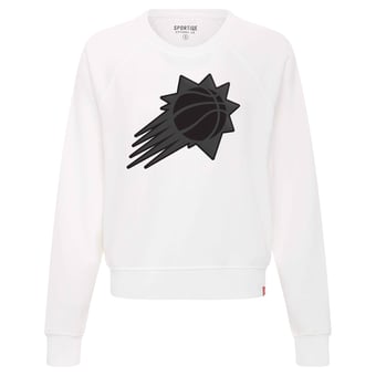 Women's Sportiqe White Phoenix Suns Genuine Issue Collection Ashlyn Raglan Sweatshirt