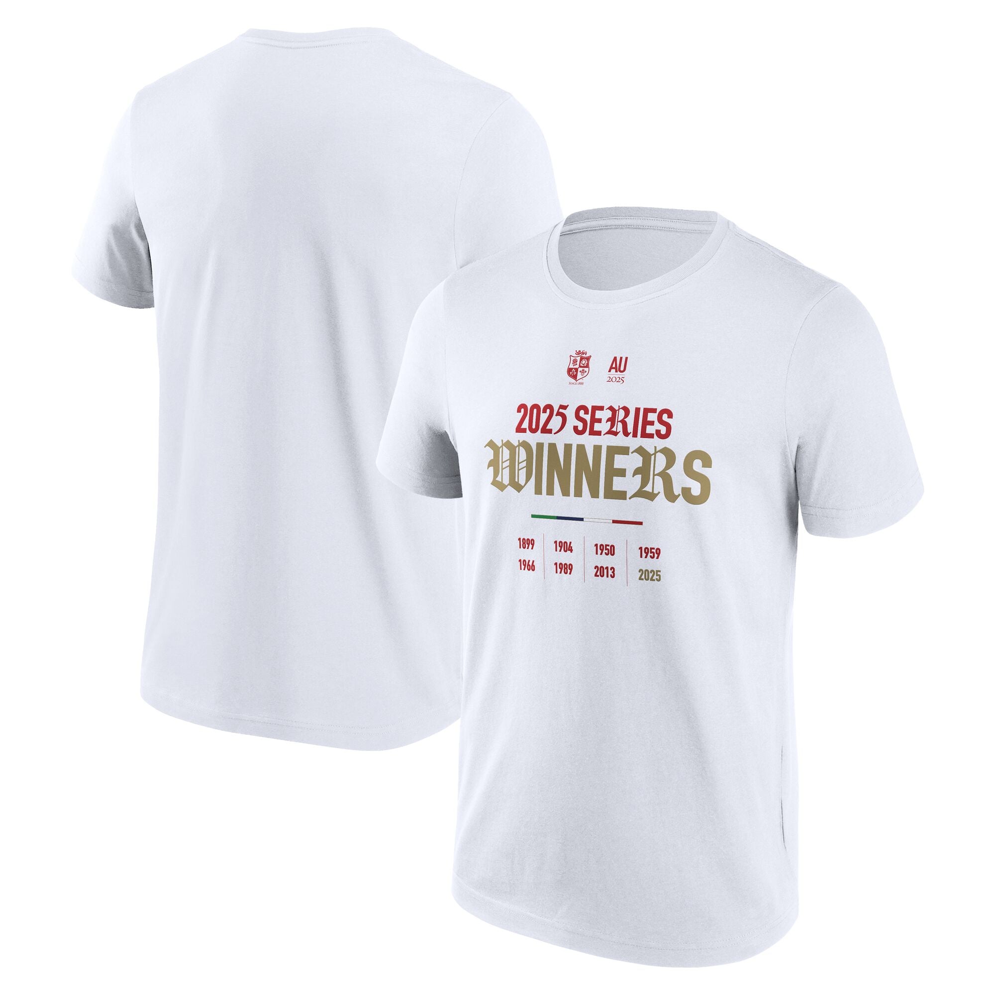 British & Irish Lions 2025 Champions Graphic T-Shirt - White: retailer-supplied image