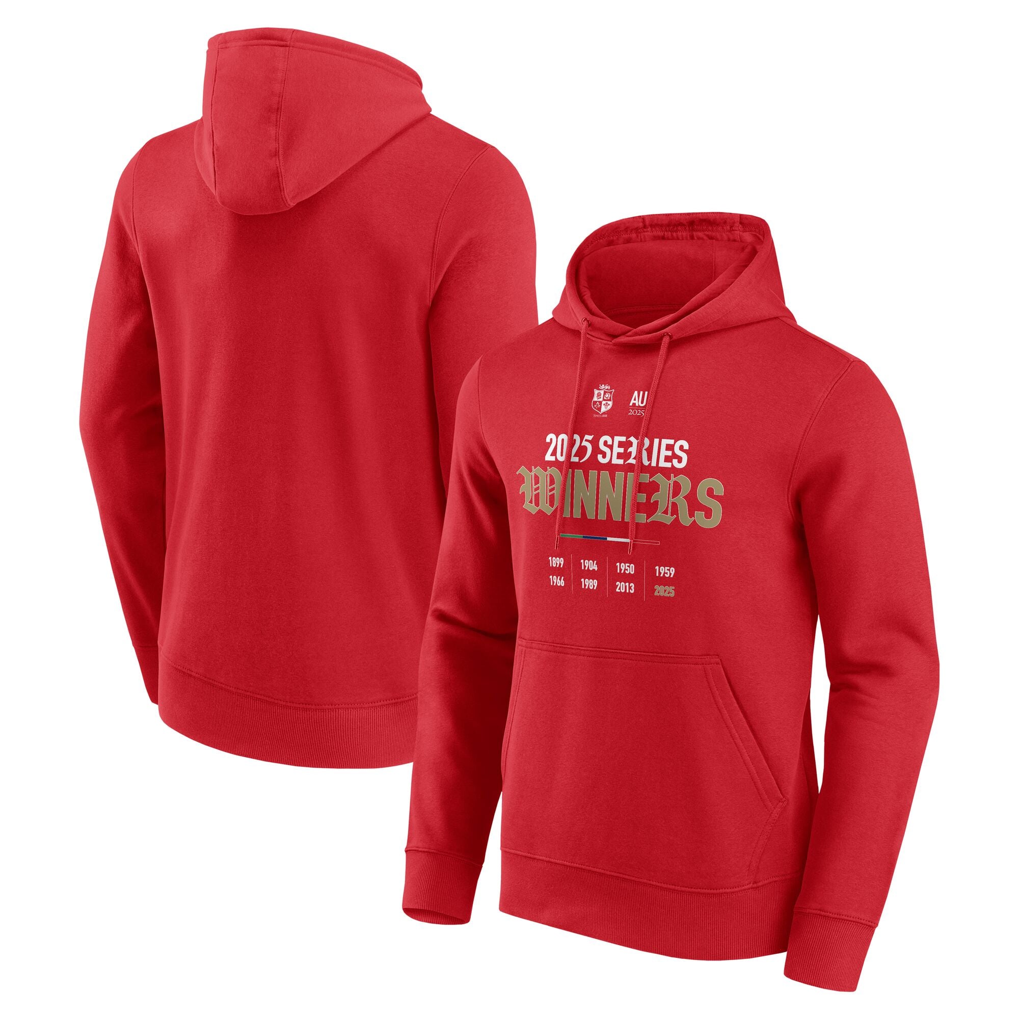 British & Irish Lions 2025 The Lions Champions Graphic Hoodie - Red: retailer-supplied image