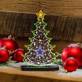 "Dallas Cowboys 10"" LED Tabletop Christmas Tree Desklite Sign"
