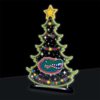 "Florida Gators 10"" LED Tabletop Christmas Tree Desklite Sign"