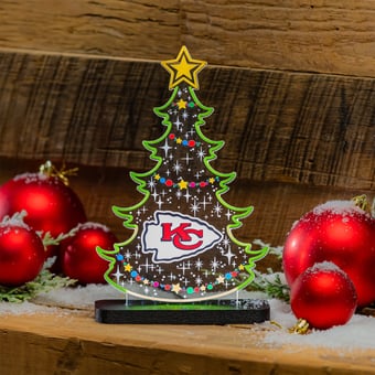 Kansas City Chiefs 10" LED Tabletop Christmas Tree Desklite Sign