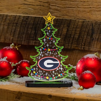 Georgia Bulldogs 10" LED Tabletop Christmas Tree Desklite Sign