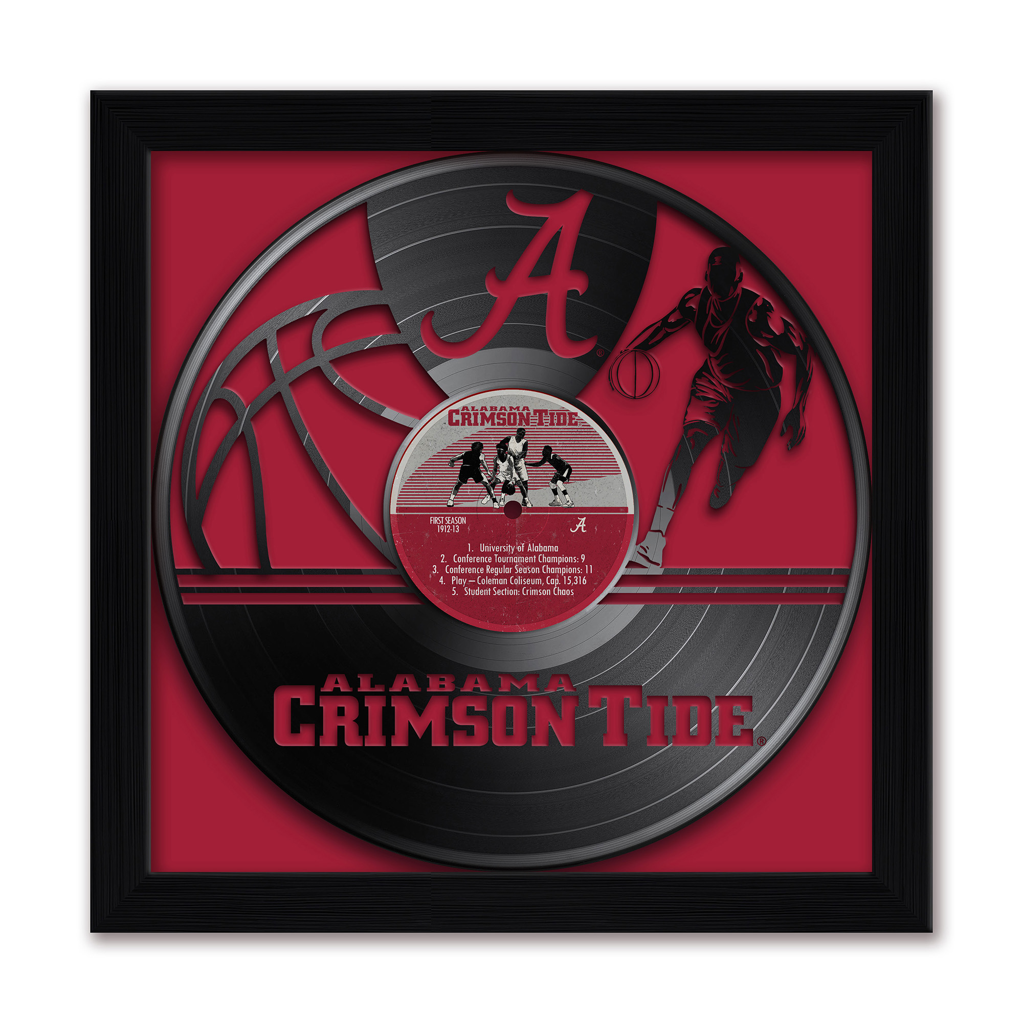 Alabama Crimson Tide Framed 13″ x 13″ Vinyl Record Art Print