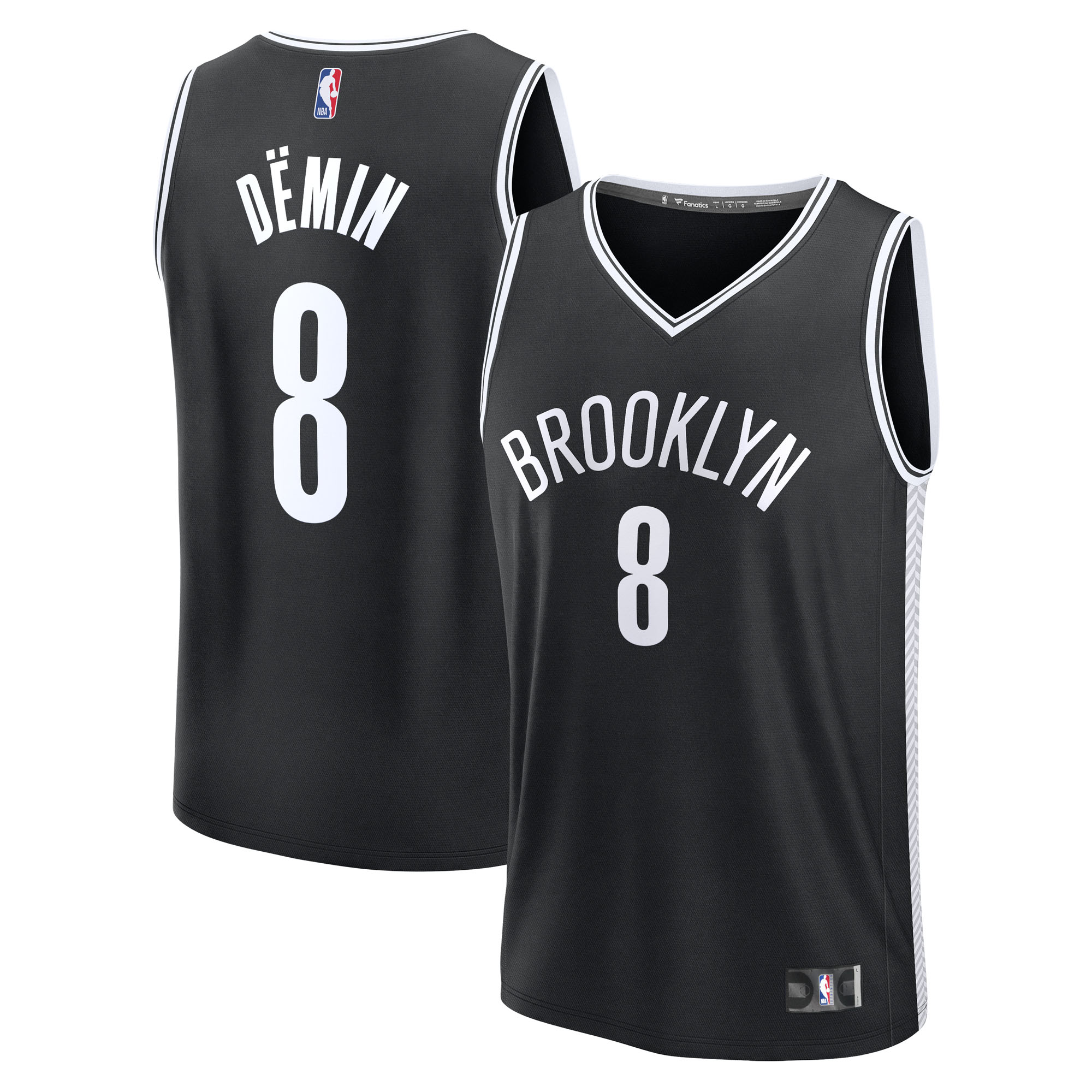 Men's Fanatics Egor Dëmin Black Brooklyn Nets Fast Break Replica Jersey - Icon Edition