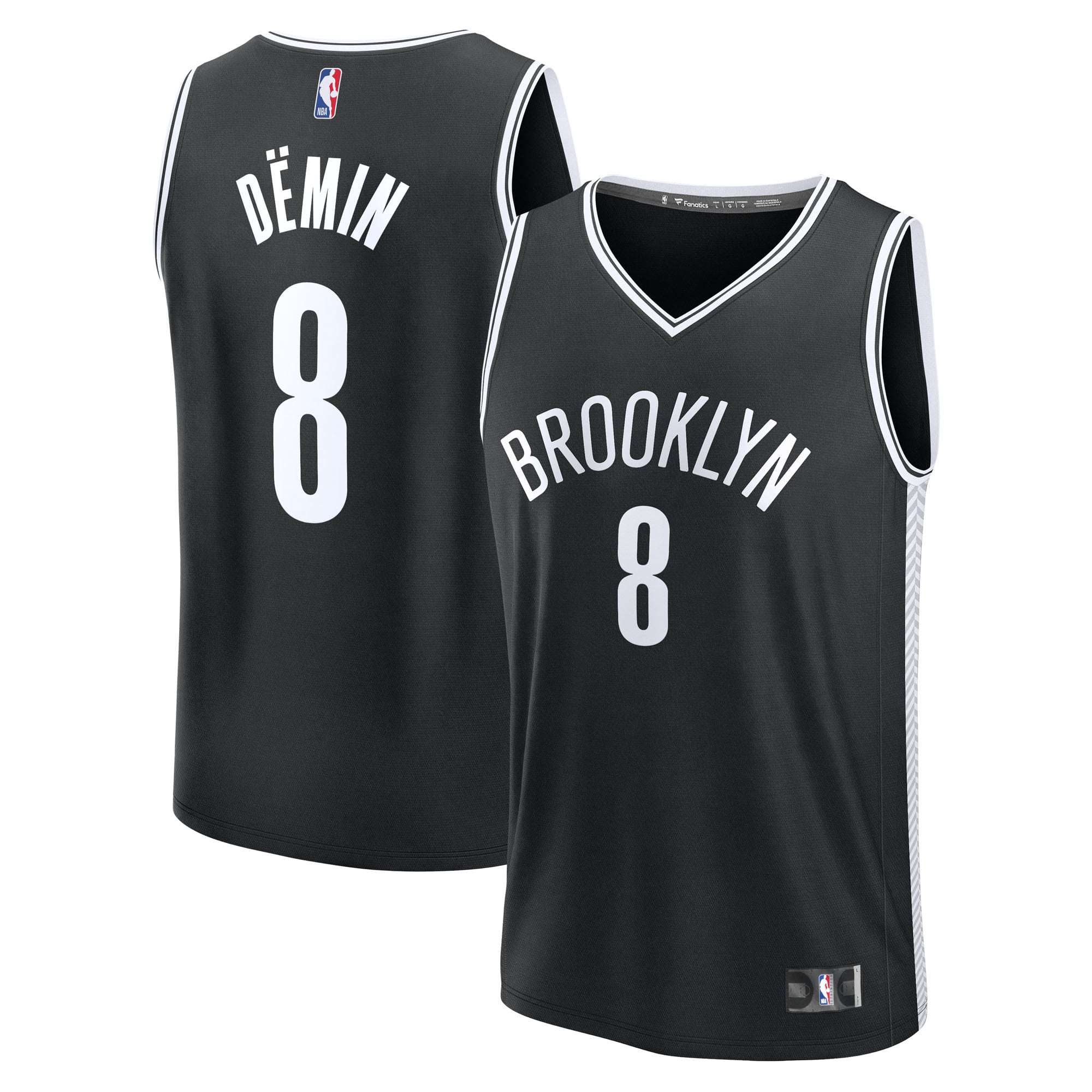 Youth Fanatics Egor Dëmin Black Brooklyn Nets Fast Break Replica Jersey - Icon Edition