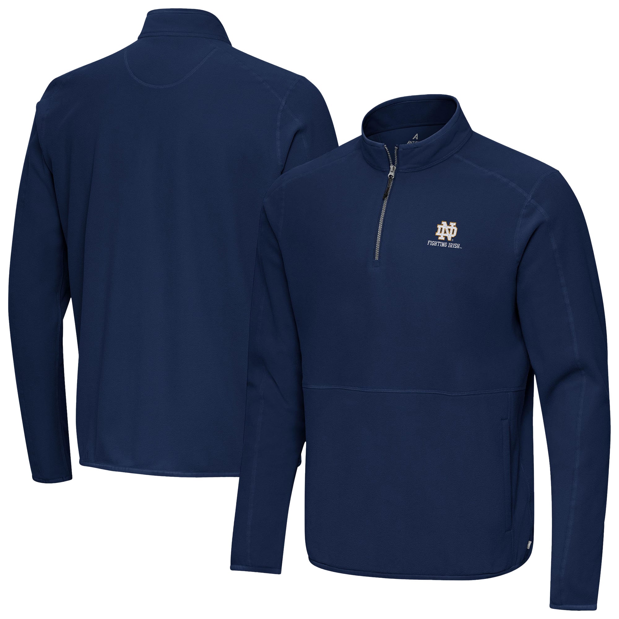 Men's Antigua Navy Notre Dame Fighting Irish Step Up Quarter-Zip Pullover