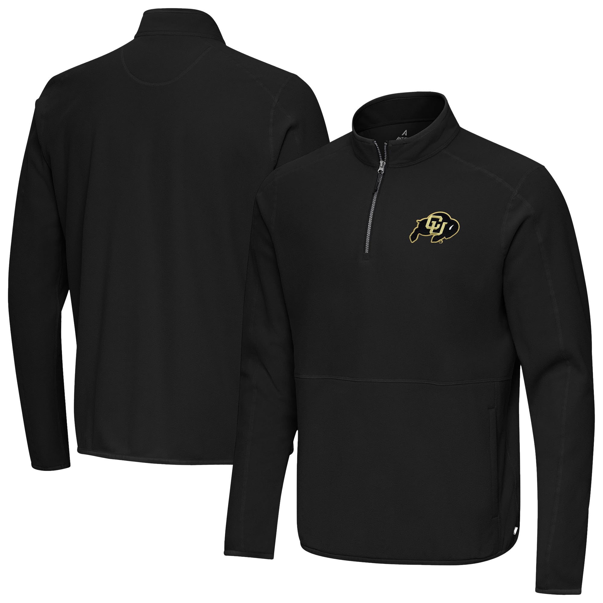 Men's Antigua Black Colorado Buffaloes Step Up Quarter-Zip Pullover