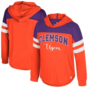 Girls Youth Colosseum Orange Clemson Tigers Reflection Hoodie Long Sleeve T-Shirt