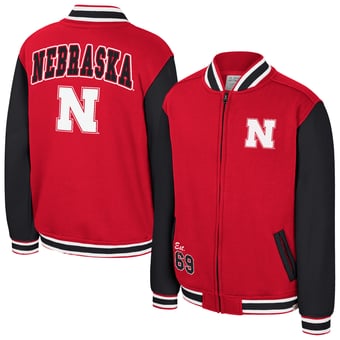 Youth Colosseum Scarlet Nebraska Huskers Grand Tour Full-Zip Bomber Jacket