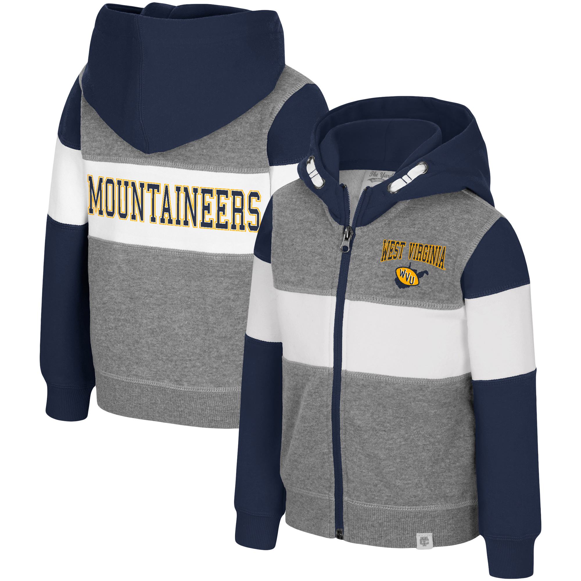 Toddler Colosseum  Heather Gray West Virginia Mountaineers Bert Full-Zip Hoodie