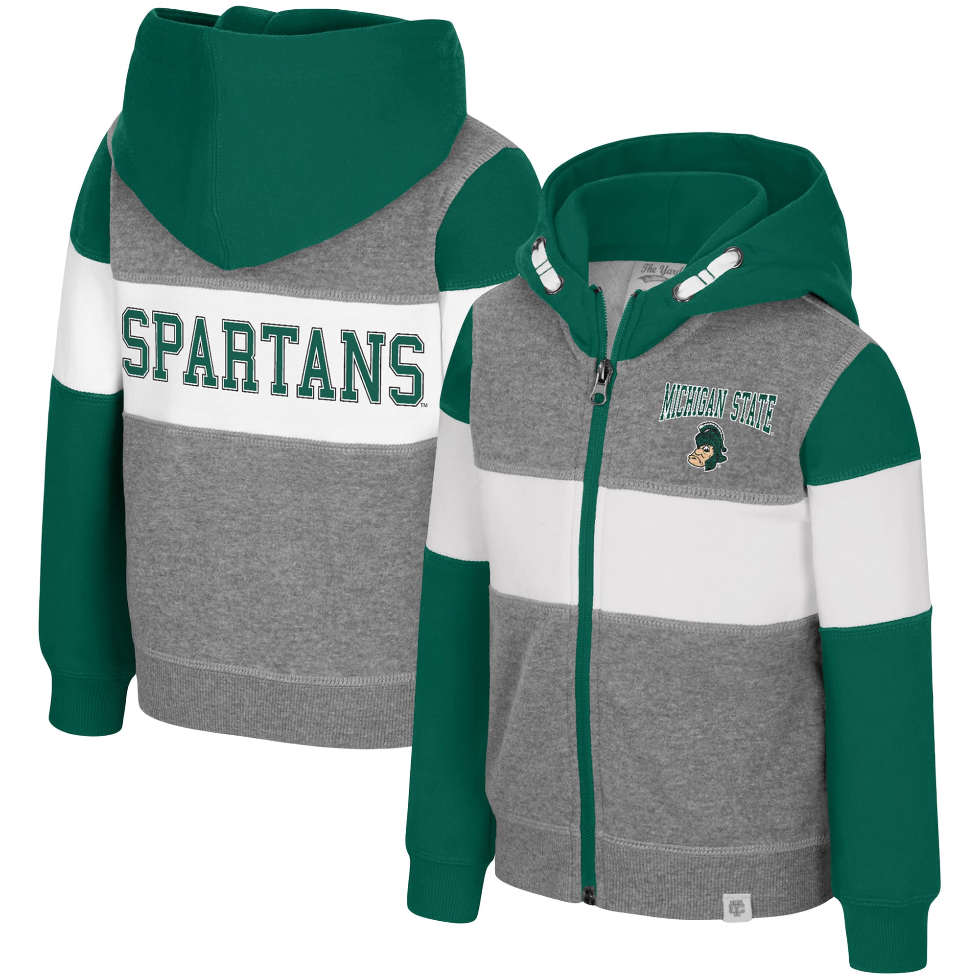 Toddler Colosseum Heather Gray Michigan State Spartans Bert Full-Zip Hoodie
