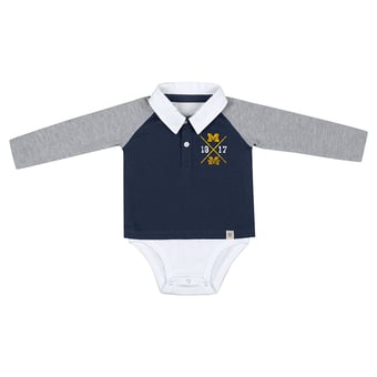 Infant Colosseum Navy Michigan Wolverines Pete Rugby Bodysuit