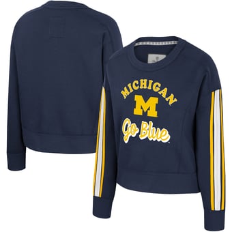 Women's Colosseum  Navy Michigan Wolverines Honeymoon Sweatshirt