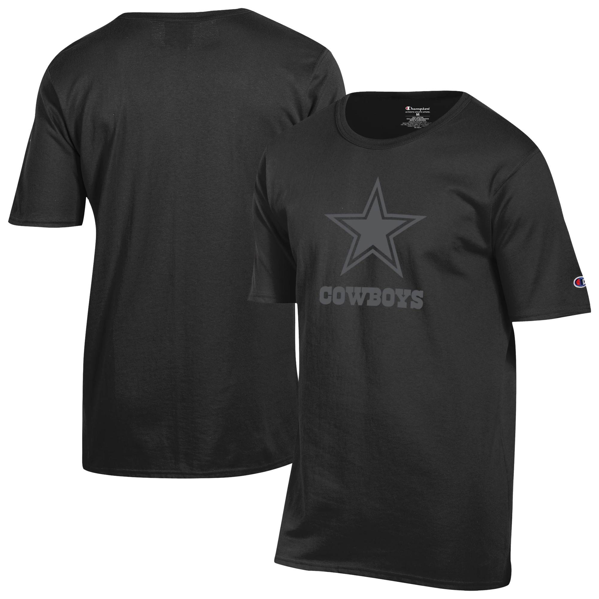 Men's Champion Black Dallas Cowboys Tonal Logo T-Shirt