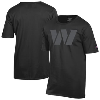 Men's Champion Black Washington Commanders Tonal Logo T-Shirt