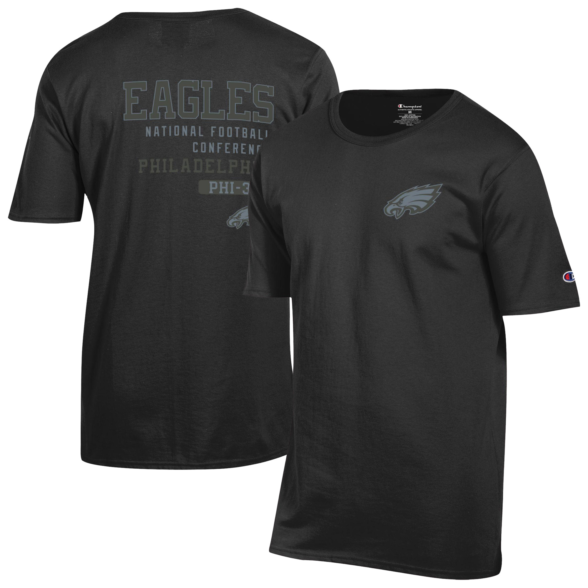 Men's Champion Black Philadelphia Eagles Tonal Logo T-Shirt
