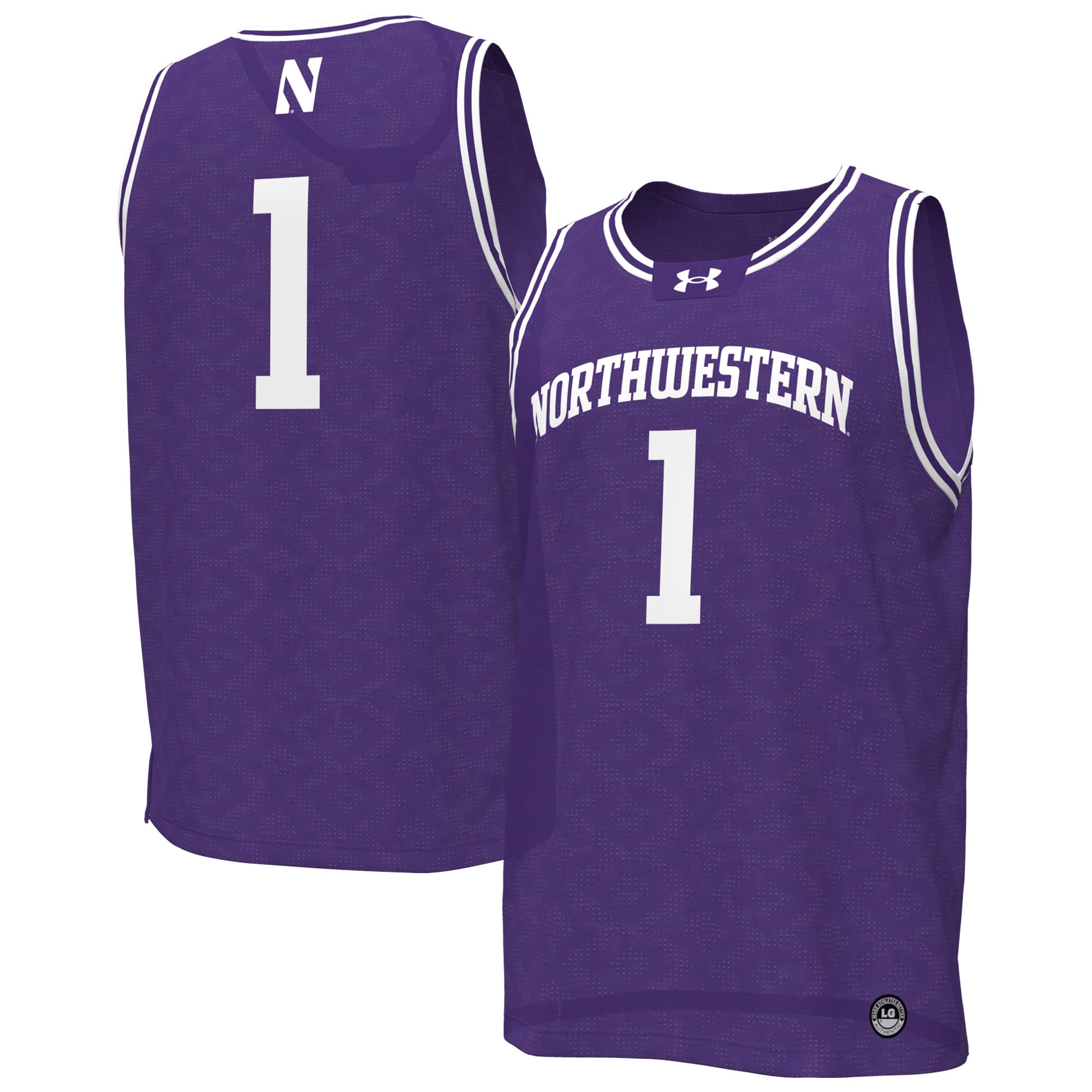 Men's Under Armour #1 Purple Northwestern Wildcats Replica Basketball Jersey