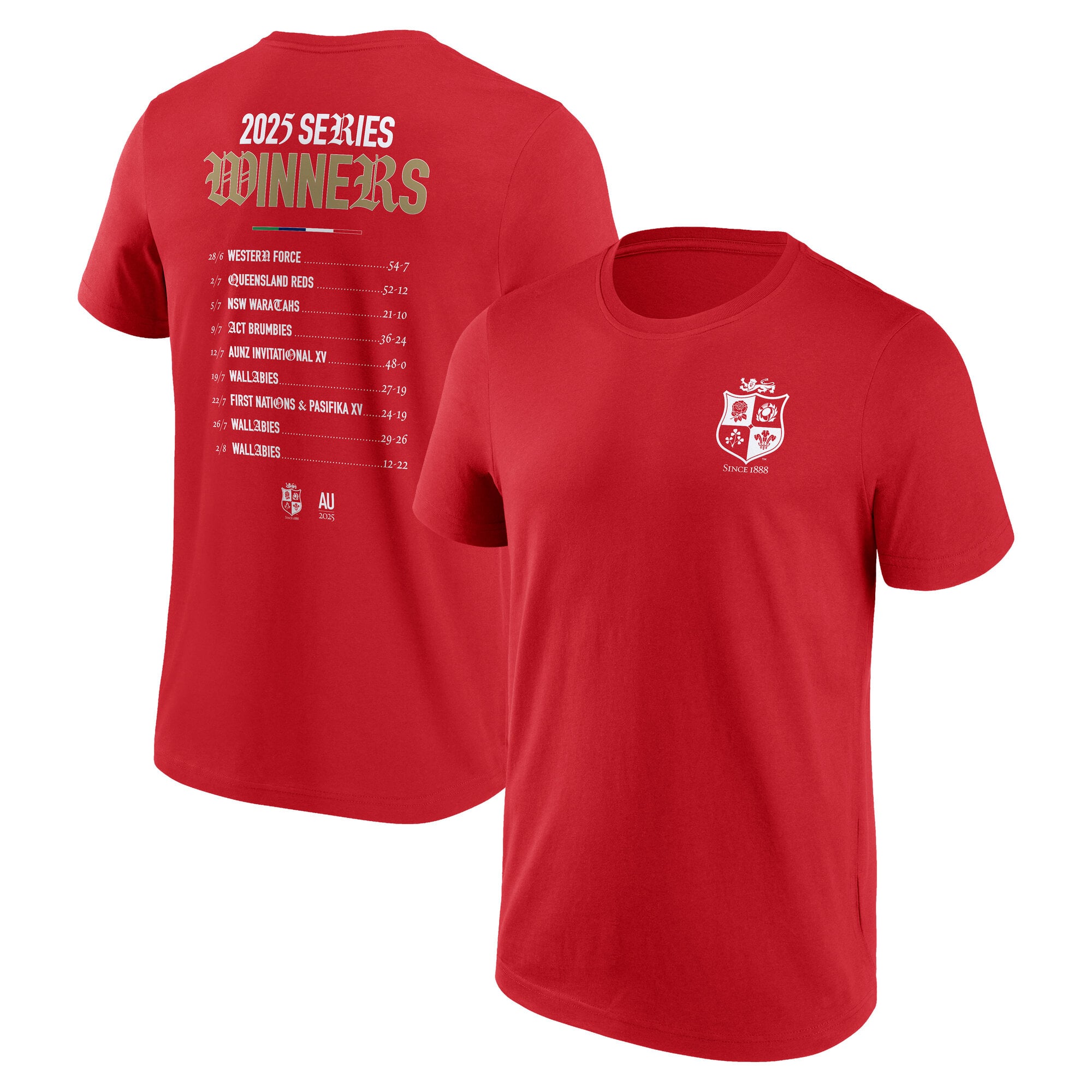 T-shirt con grafica British & Irish Lions 2025 Champions Fixtures - Rossa